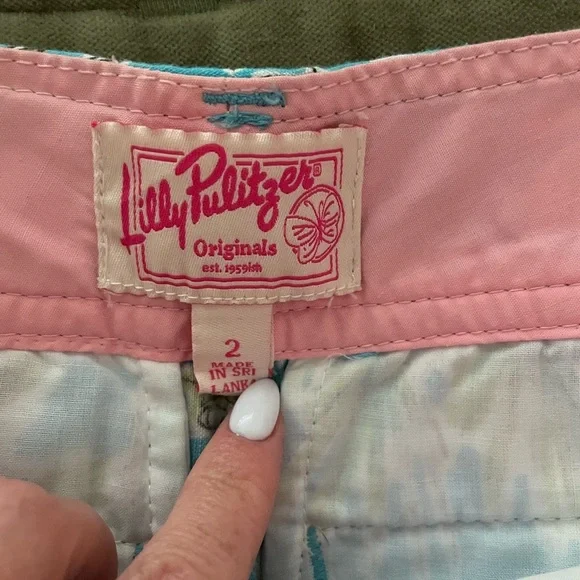 Lilly Pulitzer Vintage Originals Blue Jungle Chinos, Size 2 - Picture 8 of 8